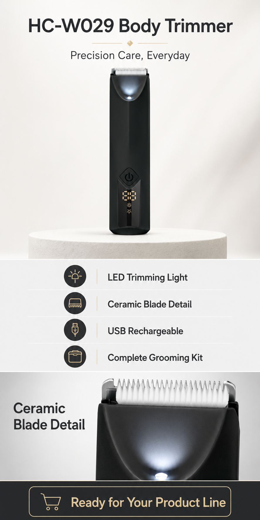 AIMEI HC-W029 body trimmer OEM product detail image B.